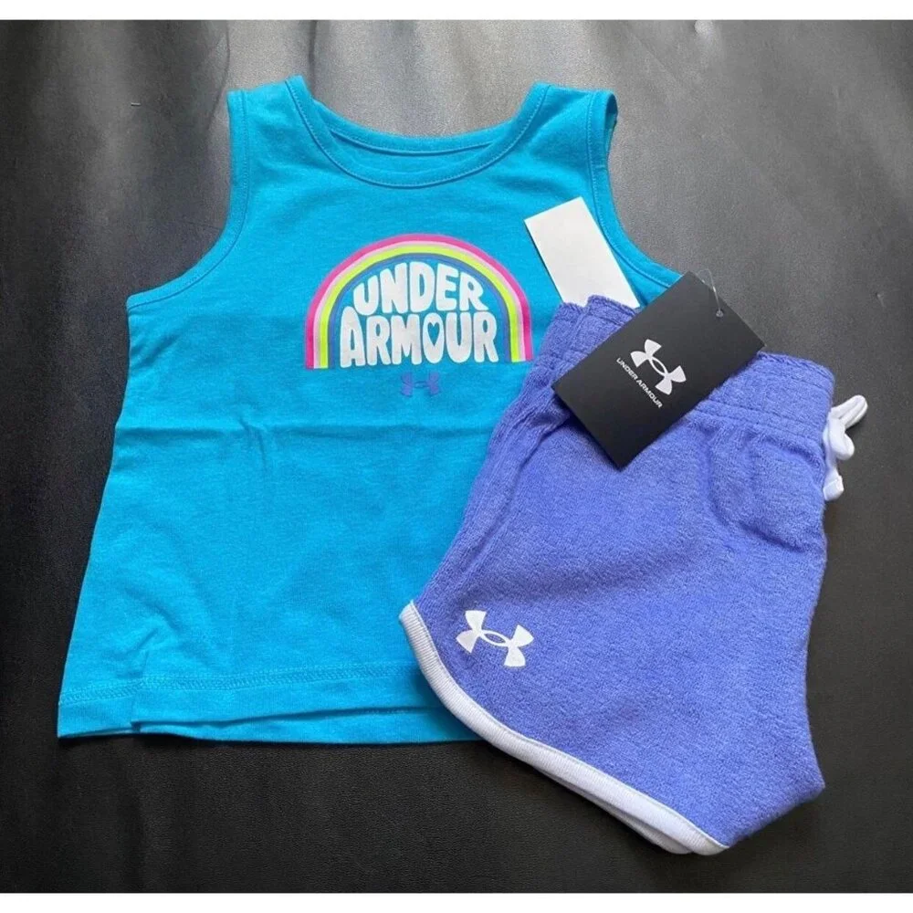 NWT Under Armour Rainbow Athletic Set Girls Size 3T